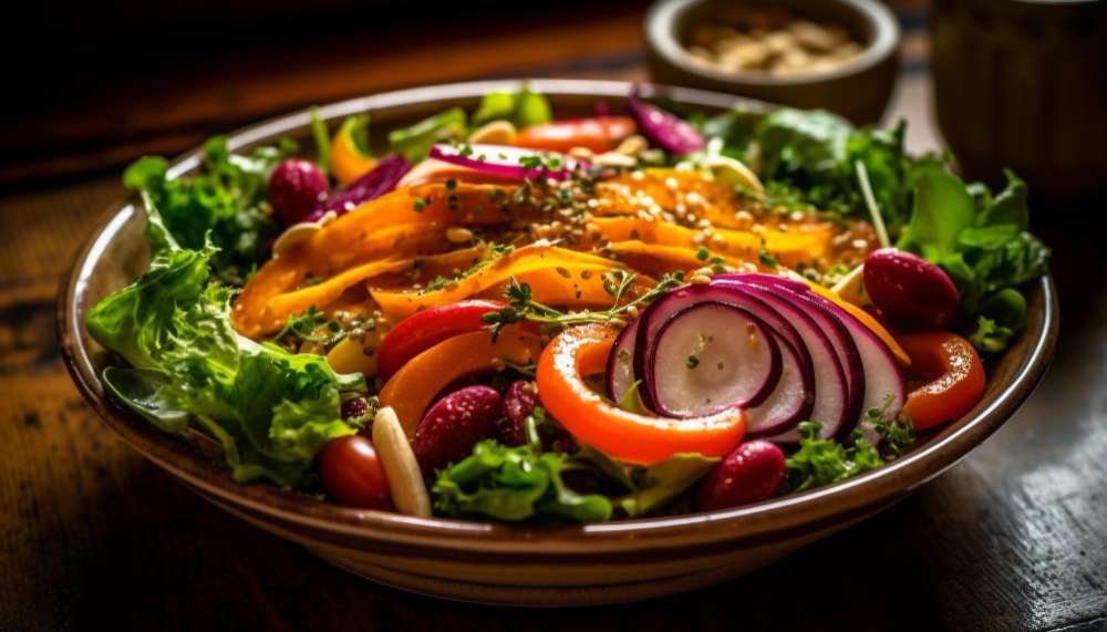 ROASTED RED ONION SALAD WITH CHERRY PEPPER WALNUT SALSA