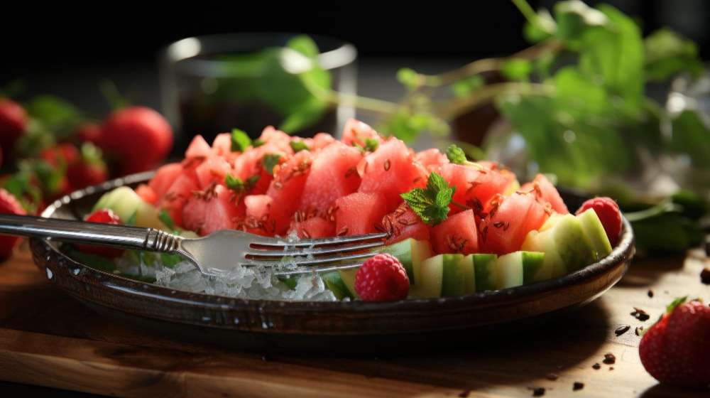 Watermelon Tomato Salad, for Picnicking