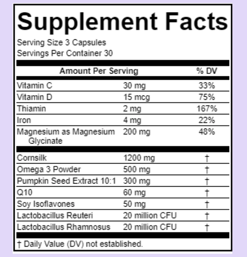 Bladeaze Ingredients Supplement Facts