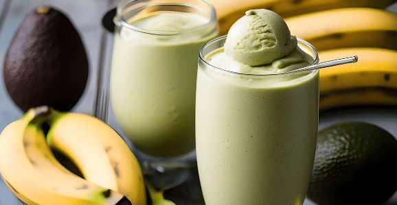 Banana Avocado Ice Cream Smoothie Vegan Raw