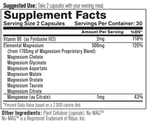 Organixx Magnesium 7 Ingredients