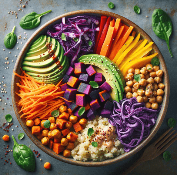 Rainbow Buddha Bowl Vegan Salad